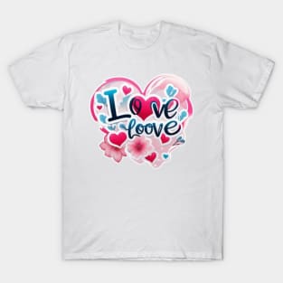 I love you figure with heart T-Shirt